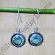 Blue Topaz Gemstone 925 Sterling Silver Jewelry Light Weight Earrings SJWE-700