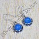 925 Sterling Silver Handmade Jewelry Blue Chalcedony Gemstone Earrings SJWE-725