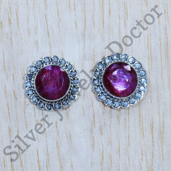 WHOLESALE 19PR 925 SILVER PLATED FACETED RUBY HOOK EARRING LOT 1 O768 