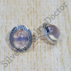 Authentic 925 Sterling Silver Woman Jewelry Rose Quartz Gemstone Stud Earring SJWES-358