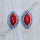Classic 925 Sterling Silver Jewelry Coral Gemstone Fancy Stud Earring SJWES-375