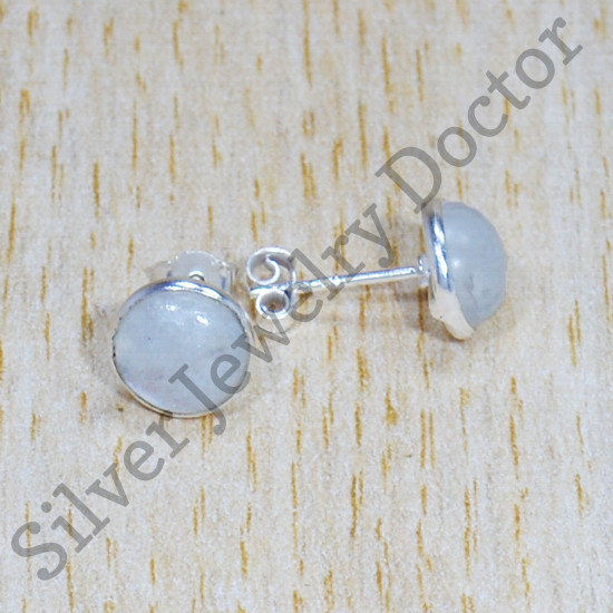 925 Sterling Silver Rainbow Moonstone Designer Jewelry New Stud Earring SJWES-388