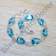 925 Sterling Silver Wholesale Price Jewelry Blue Topaz Gemstone Bracelet SJWBR-503