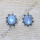 925 Sterling Silver Fine Jewelry Rainbow Moonstone Classic Stud Earring SJWES-428