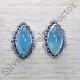 925 Sterling Silver Blue Chalcedony Gemstone Handcrafted Jewelry Stud Earring SJWES-452