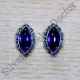 Beautiful 925 Sterling Silver Jewelry Amethyst Gemstone Fine Stud Earring SJWES-457