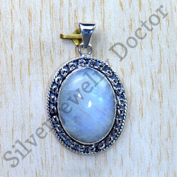 WHOLESALE 58PC 925 SOLID STERLING WHITE RAINBOW MOONSTONE PENDANT LOT A033 
