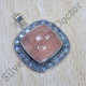 925 Sterling Silver Wedding Jewelry Rose Quartz Gemstone Pendant SJWP-861