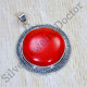 Authentic 925 Sterling Silver Coral Gemstone Jewelry Fancy Pendant SJWP-879