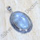 Authentic 925 Sterling Silver Rainbow Moonstone Fancy Jewelry Pendant SJWP-886