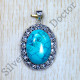 925 Sterling Silver New Designer Jewelry Turquoise Gemstone Pendant SJWP-901