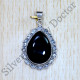 Black Onyx Gemstone Handcrafted Jewelry 925 Sterling Silver Pendant SJWP-933