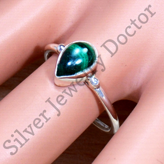 925 Sterling Silver Malachite Gemstone Handmade Jewelry Ring SJWR-1668