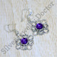 Amethyst Gemstone 925 Sterling Silver Causal Wear Jewelry Earrings SJWE-736