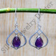 925 Sterling Silver Traditional Jewelry Amethyst Gemstone New Earrings SJWE-738
