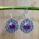 Amethyst Gemstone Light Weight Jewelry 925 Sterling Silver Earrings SJWE-746