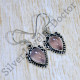 925 Sterling Silver Wholesale Price Jewelry Rose Quartz Gemstone Earrings SJWE-752