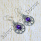 925 Sterling Silver Semi Precious Jewelry Amethyst Gemstone Earrings SJWE-764