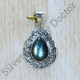 Authentic 925 Sterling Silver Fancy Jewelry Labradorite Gemstone Pendant SJWP-975