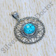 Turquoise Gemstone Pure 925 Sterling Silver Stylish Jewelry Pendant SJWP-976