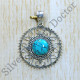 Turquoise Gemstone Pure 925 Sterling Silver Stylish Jewelry Pendant SJWP-976