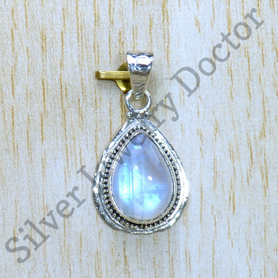 925 Sterling Silver Rainbow Moonstone Amazing Look Jewelry Pendant SJWP-983