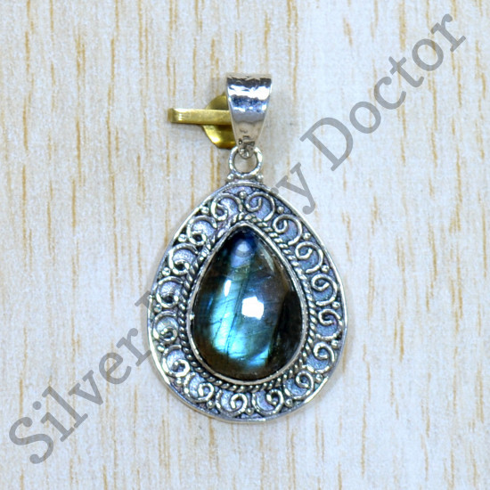 Wholesale Price Jewelry Labradorite Gemstone 925 Sterling Silver Pendant SJWP-1003