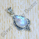 Authentic 925 Sterling Silver Rainbow Moonstone New Jewelry Pendant SJWP-1009