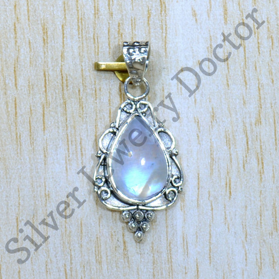Authentic 925 Sterling Silver Rainbow Moonstone New Jewelry Pendant SJWP-1009