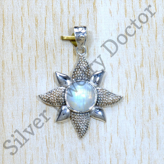 925 Sterling Silver New Designer Jewelry Rainbow Moonstone Pendant SJWP-1013