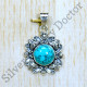 Amazing Look Jewelry 925 Sterling Silver Turquoise Gemstone Pendant SJWP-1014