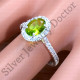 925 Silver Peridot And Zircon Gemstone New Designer Ring SJWR-1680