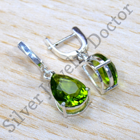 925 Sterling Silver Jewelry Peridot Gemstone New Stud Earrings SJWES-481
