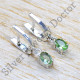 Pure 925 Sterling Silver Jewelry Green Amethyst Gemstone Stud Earrings SJWES-484