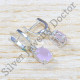 925 Solid Sterling Silver Jewelry Rose Quartz Gemstone Stud Earrings SJWES-488