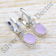 925 Solid Sterling Silver Jewelry Rose Quartz Gemstone Stud Earrings SJWES-488