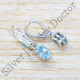 925 Sterling Silver Wholesale Jewelry Blue Topaz Gemstone Stud Earrings SJWES-489