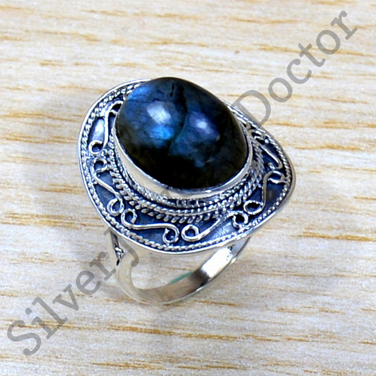 Antique Look Jewelry 925 Sterling Silver Labradorite Gemstone Ring SJWR-1723