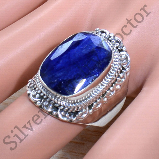 Anniversary Gift Jewelry Sapphire Gemstone 925 Sterling Silver Ring SJWR-1739