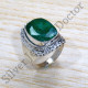925 Sterling Silver Semi Precious Jewelry Emerald Gemstone Ring SJWR-1742