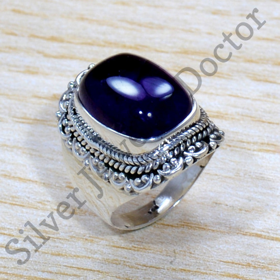 Amethyst Gemstone 925 Sterling Silver Wedding Jewelry Ring SJWR-1743