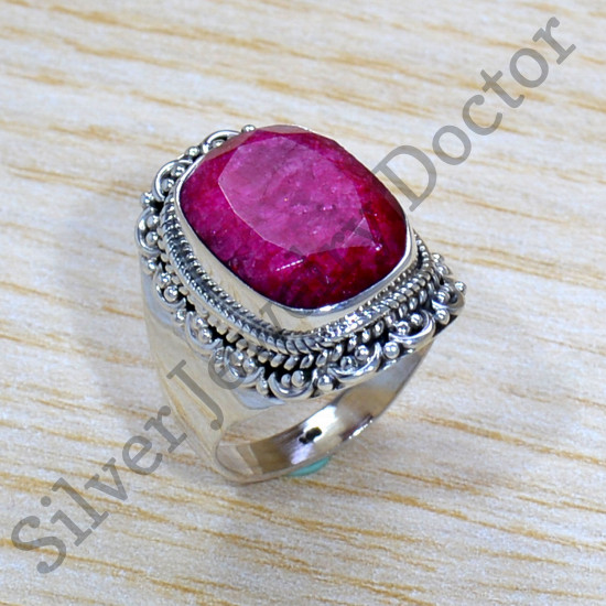 Authentic 925 Sterling Silver Jewelry Ruby Gemstone Fine Ring SJWR-1744