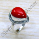 925 Sterling Silver Handmade Jewelry Coral Gemstone Ring SJWR-1794