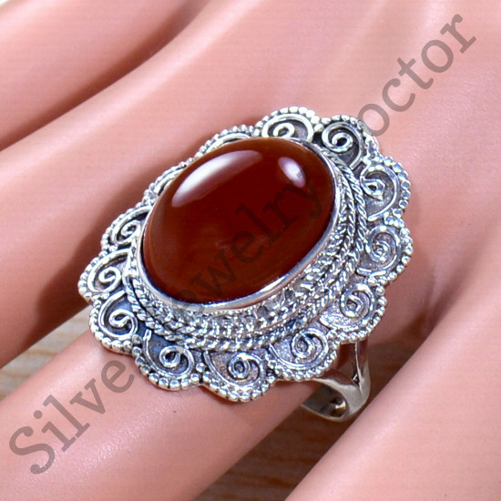 Wholesale Price Jewelry Carnelian Gemstone 925 Sterling Silver Ring SJWR-1815