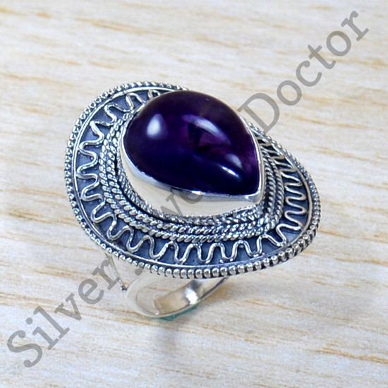 925 Sterling Silver Causal Wear Jewelry Amethyst Gemstone Ring SJWR-1835