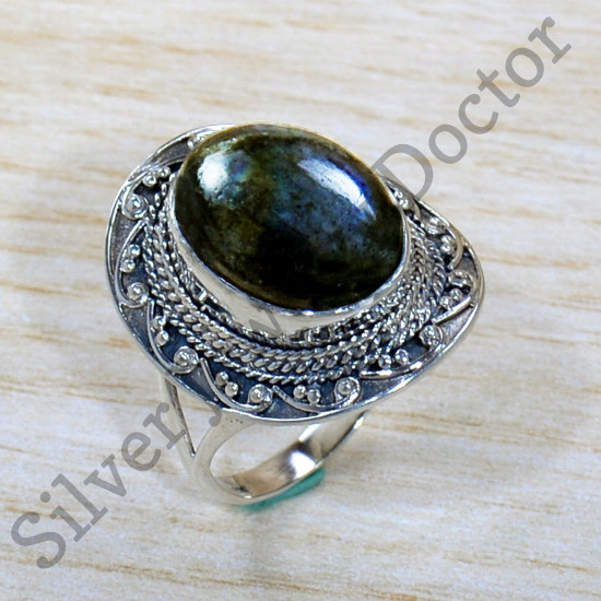 925 Sterling Silver Designer Jewelry Labradorite Gemstone Royal Ring SJWR-1874