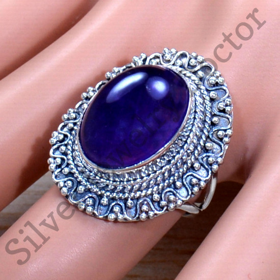 Amethyst Gemstone 925 Sterling Silver Handmade Jewelry Ring SJWR-1910