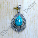 Anniversary Gift Jewelry 925 Sterling Silver Turquoise Gemstone Pendant SJWP-1034