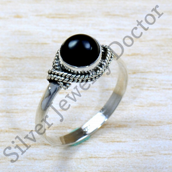 Amazing Look Jewelry Black Onyx Gemstone 925 Sterling Silver Ring SJWR-1923