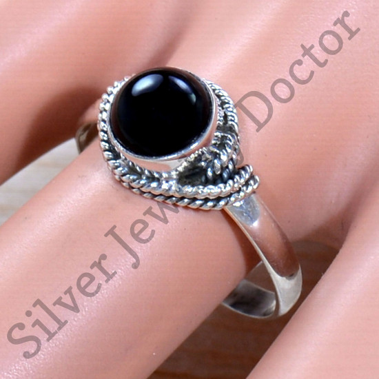 Amazing Look Jewelry Black Onyx Gemstone 925 Sterling Silver Ring SJWR-1923